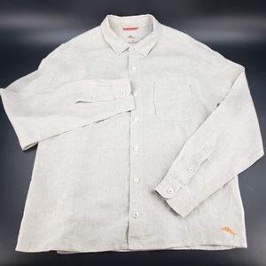 Tommy Bahama 100% Linen Button Up Shirt Size Large